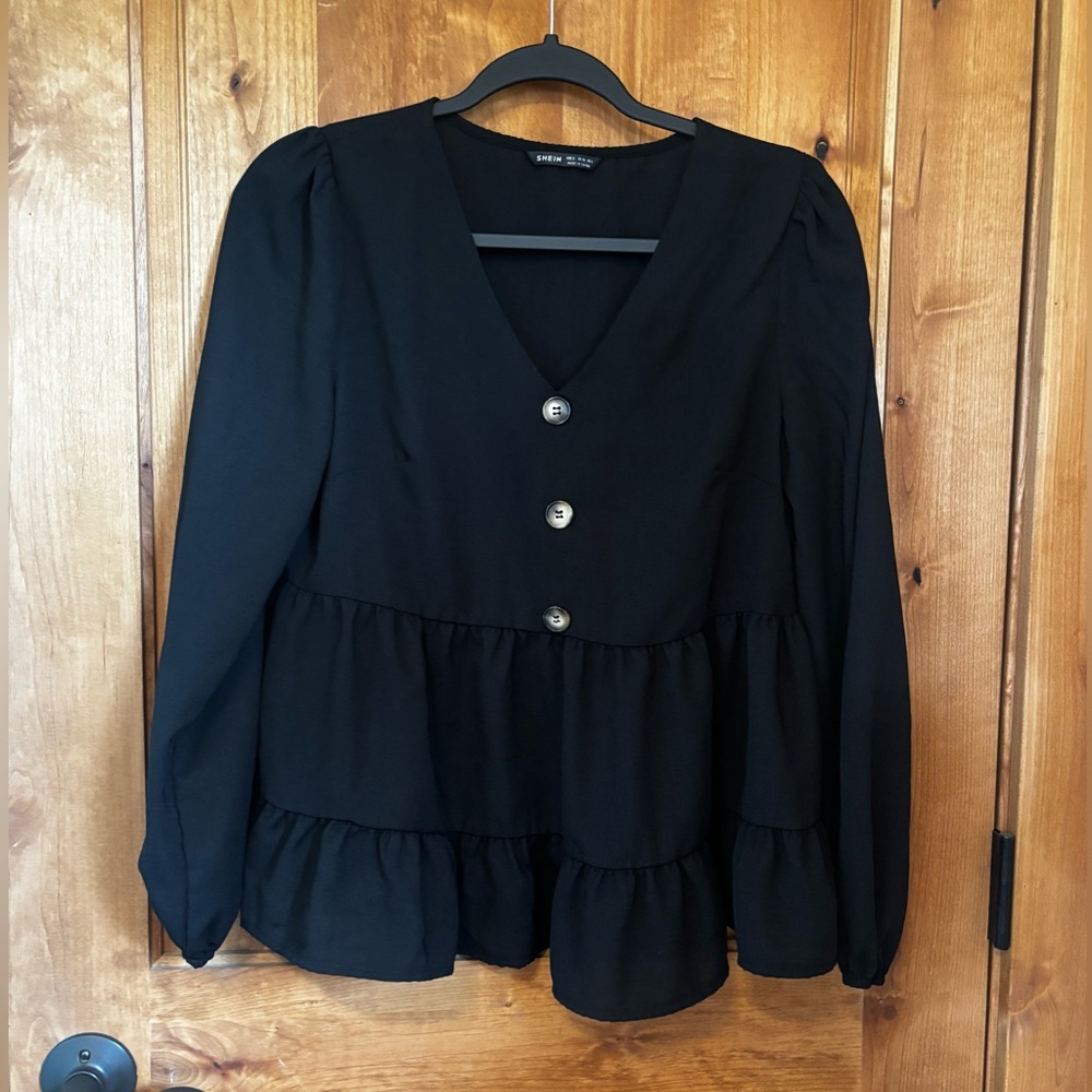 Shein Black Dress Top
